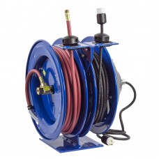 Coxreels C-L350-5016-A Dual Purpose Spring Rewind Reels 3/8inx50ft 300PSI & Single Industrial Receptacle 50ft cord 16 AWG